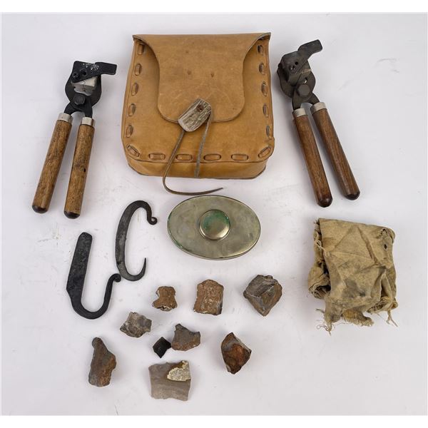 Black Powder Pouch and Bullet Molds
