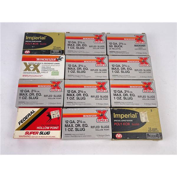 12 Boxes of 12ga Rifled Slugs