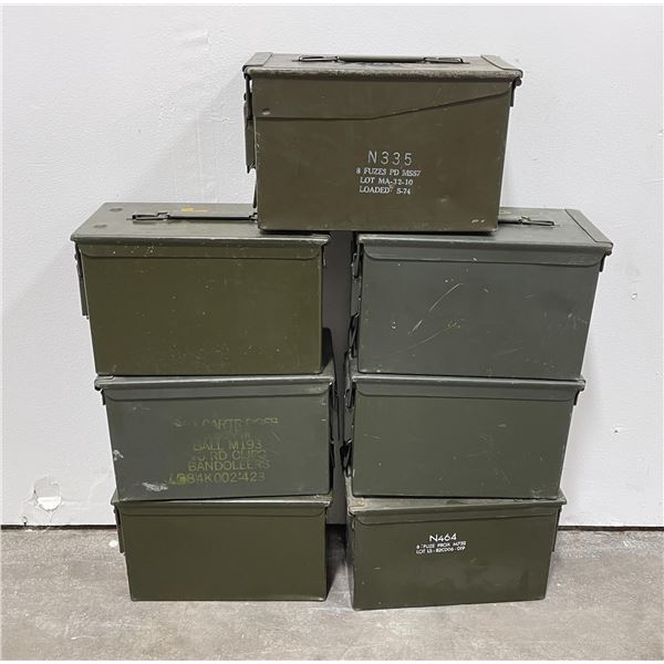 Lot of 7 Empty Ammo Cans