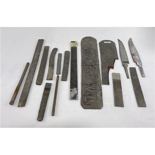 Group of Knife Blade Damascus Steel
