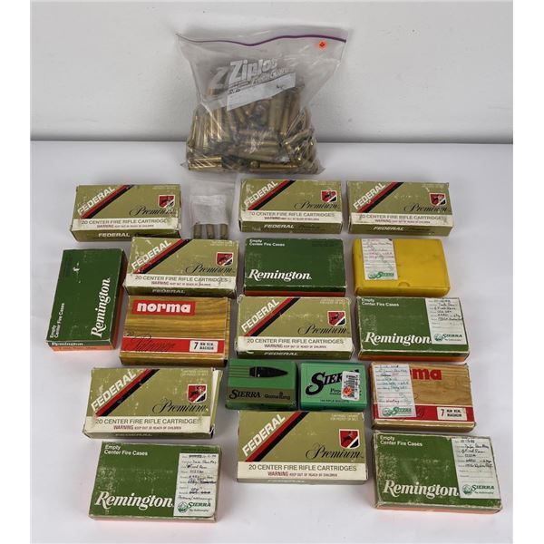 Large Group of 7mm Rem Magnum Rifle Brass