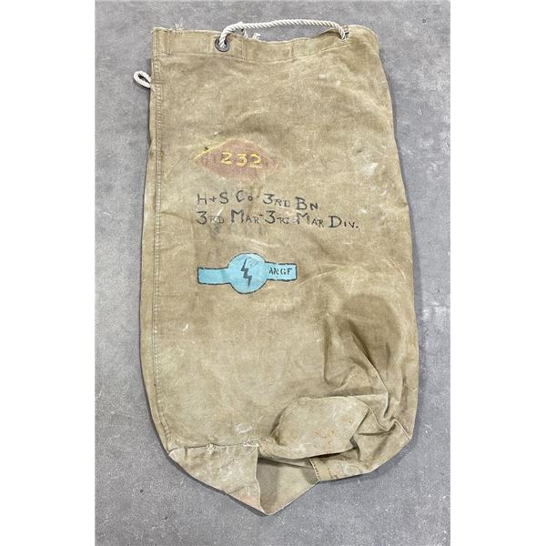 WW2 3rd Marine Division Painted Bag
