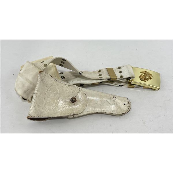 Vietnam USMC White Pistol Belt Set