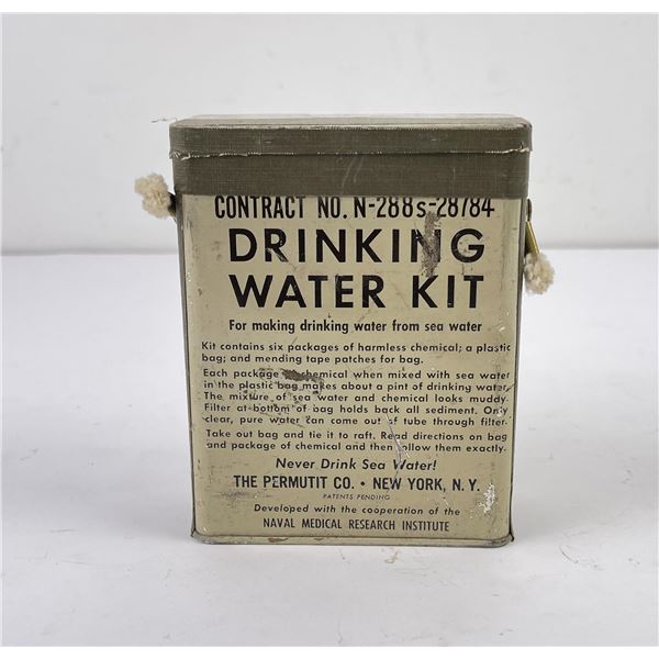 WW2 Life Raft Drinking Water Kit