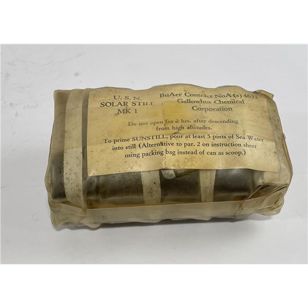 WW2 US Navy Pilot Solar Still Life Raft Kit