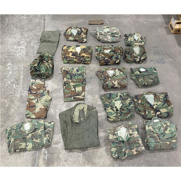 Large Group of Army Camo Uniforms