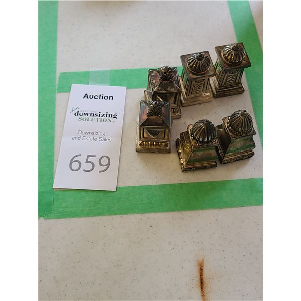 Silver Plated Salt and Pepper Cat A