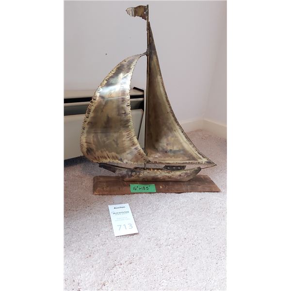 Vintage Metal Sail Boat. At A