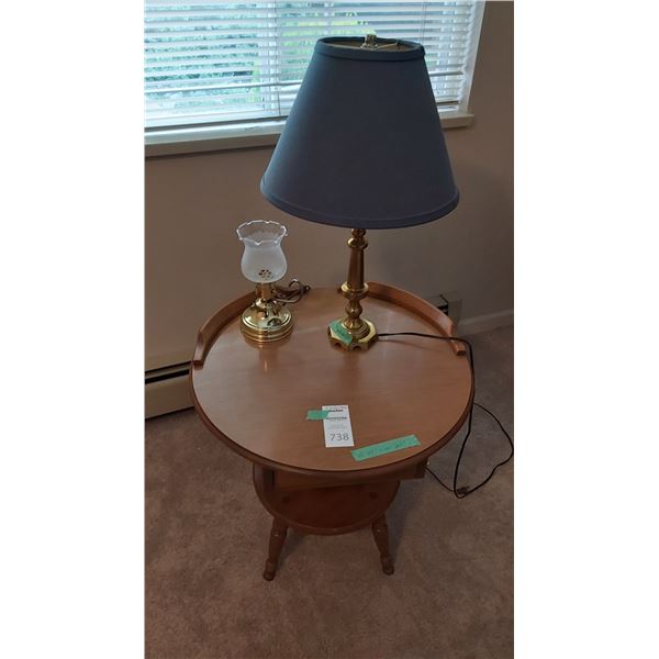 Round Accent Table and lamps. Cat C
