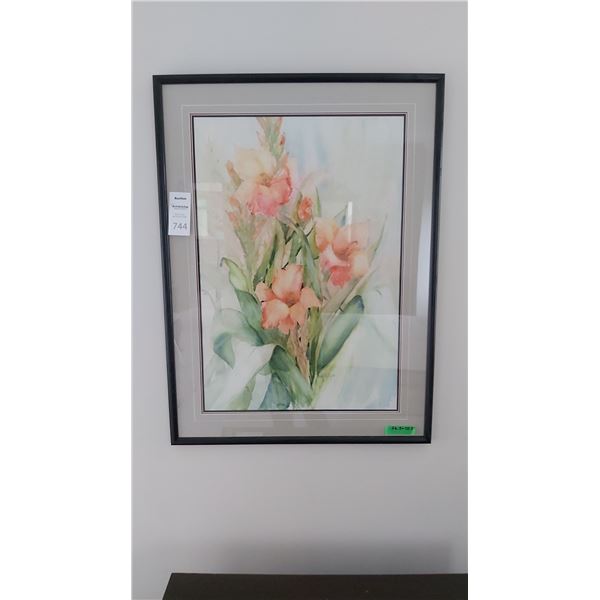 Framed Signed Water Colour Cat A