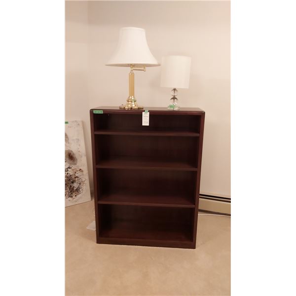 Wood Bookcase and Lamps Cat C