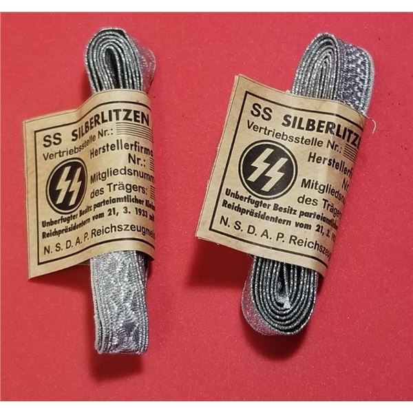 WW2 WWII Nazi German SS Tress bundles w RZM tags Third Reich Insignia