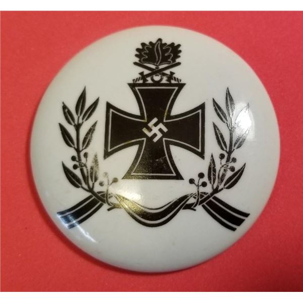 WW2 WWII Nazi German Knights Iron Cross w oak leaves Third Reich Porcelain disc