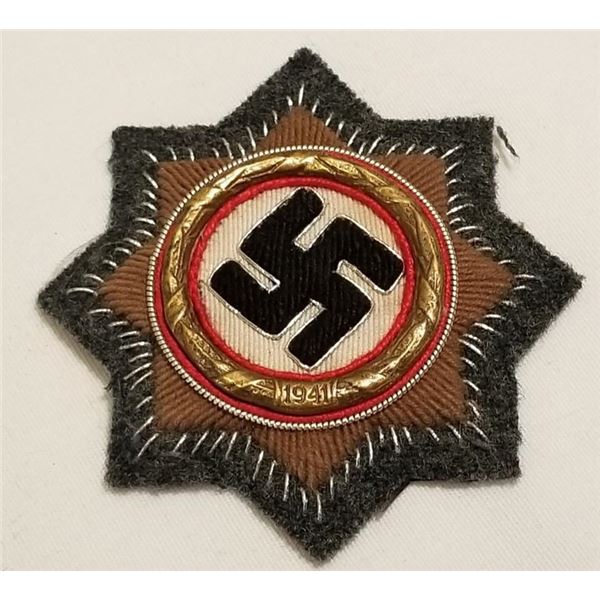 WW2 WWII Nazi German cross in gold Third Reich cloth Medal award