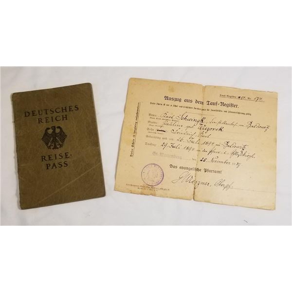 WW1-WW2 German Reisepass w document Passport book Deutsche Reich Reise-Pass 1920s