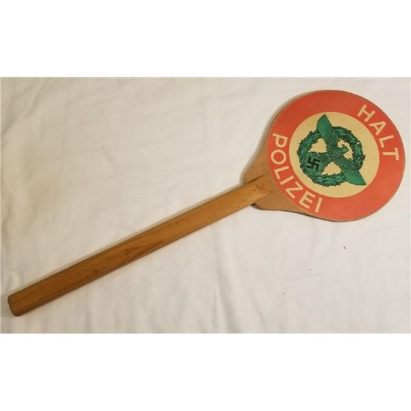 WW2 WWII Nazi German Third Reich Police Polizei Paddle Halt stop sign