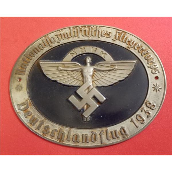 WW2 WWII Nazi German NSFK Flieger Korps Third Reich metal plaque