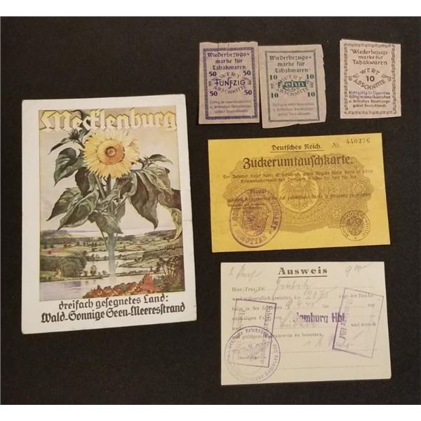 WW2 WWII Nazi German Third Reich Paper documents postcard lot