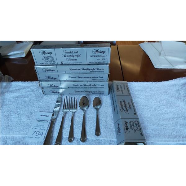 Heritage International Sterling Silver Plate Stainless Flatware. Cat 5