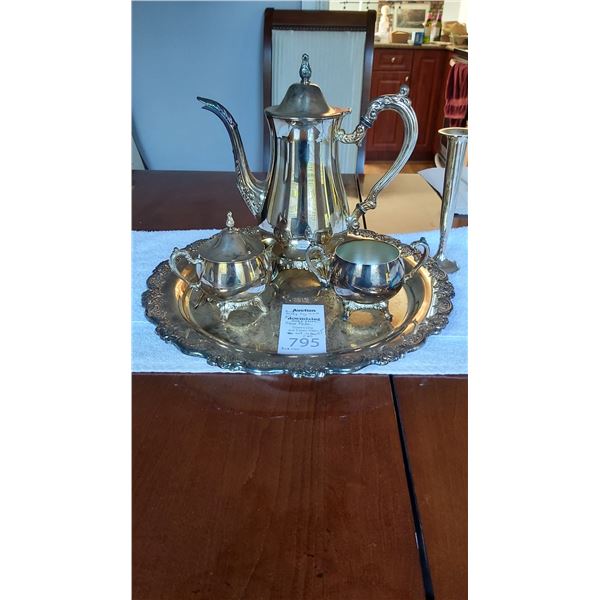 Silver Plated Coffee Set on Tray Cat A