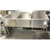 STAINLESS STEEL 3-COMPARTMENT SINK W/ FAUCET