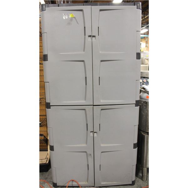 RUBBERMAID HARD PLASTIC STORAGE CABINET