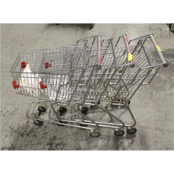 LOT OF 3 KIDS SIZE SHOPPING CARTS