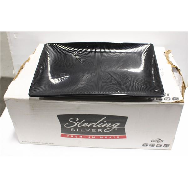 SET OF 14 DELFIN BLACK PLATES APPROX 12"X8"