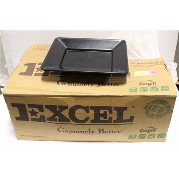 SET OF 27 DELFIN BLACK PLATES APPROX 12"X10"