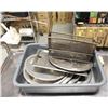 BUS PAN W/ 8 ASSORTED LIDS & FRY BASKET