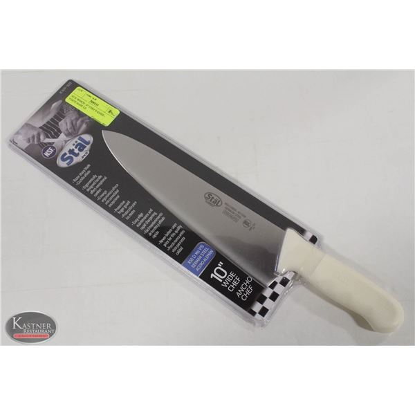 NEW WINCO 10  CHEF'S KNIFE W/ WHITE HANDLE