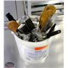 K25 BAILIFF SEIZURE:BUCKET OF COOKING UTENSILS