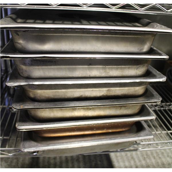 LOT OF 6 FULL SIZE 2" S/S INSERTS /W LIDS