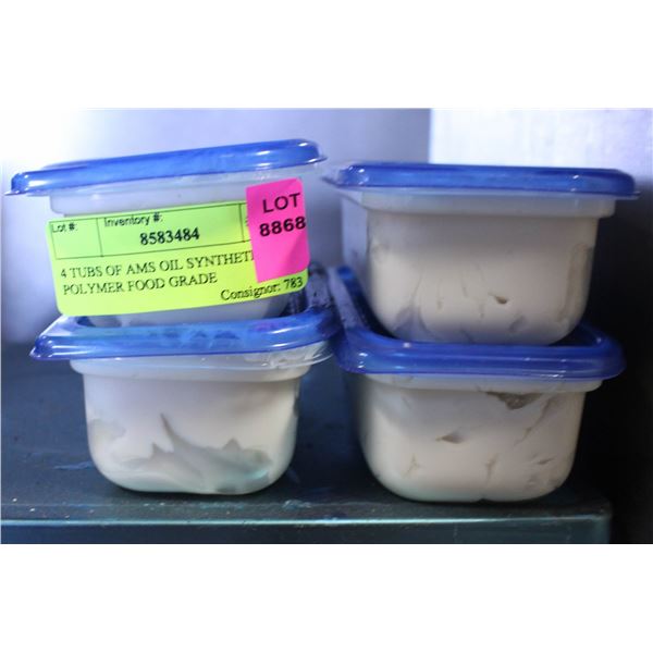 4 TUBS OF AMS OIL SYNTHETIC POLYMER FOOD GRADE
