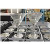 Image 2 : LOT OF 28 MARTINI GLASSES W/ TWO 16-SLOT DISHRACKS