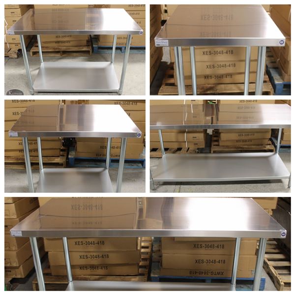 FEATURED LOTS: NEW STAINLESS STEEL WORKTABLES