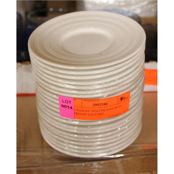 K13 BAILIFF SEIZURE:LOT OF 21 ESPRESSO SAUCERS