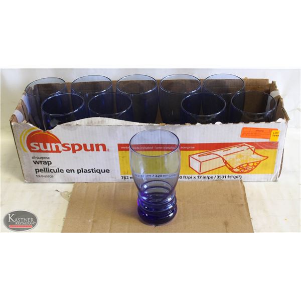 K13 BAILIFF SEIZURE:LOT OF 10 BLUE PINT GLASSES