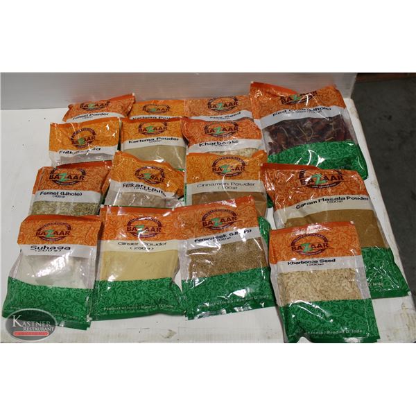 FLAT OF 15 PACKS OF ASSORTED SPICES
