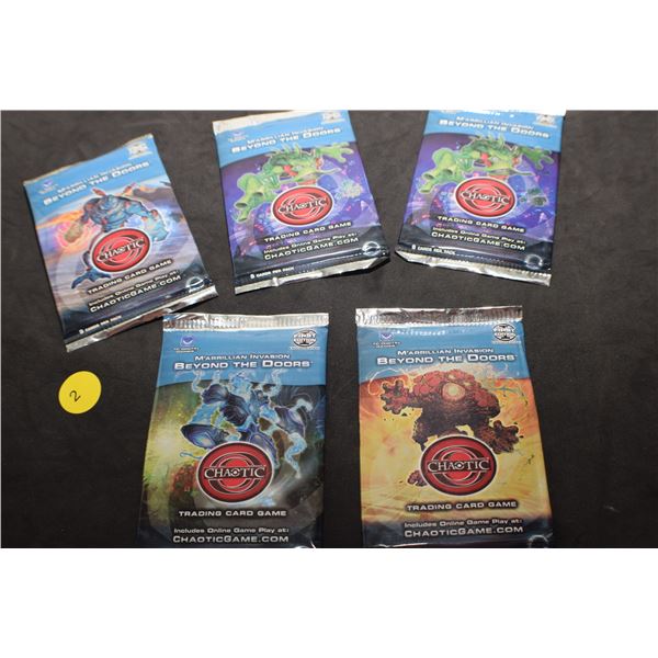 5 packs of 1st edition sealed Chaotic trading cards