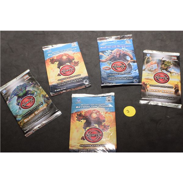 5 packs of 1st edition sealed Chaotic trading cards