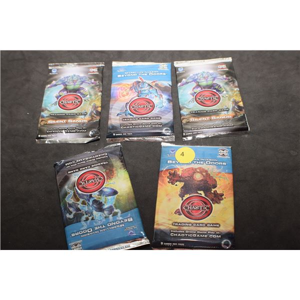5 packs of 1st edition sealed Chaotic trading cards