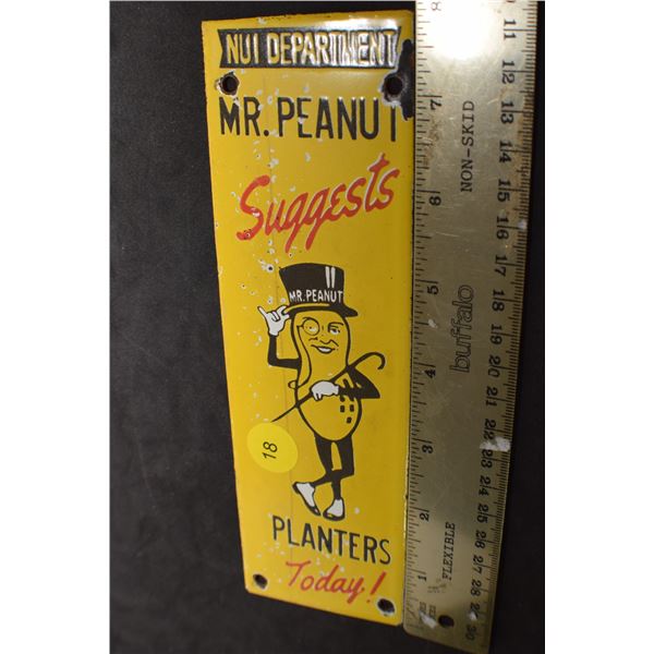 Mr. Peanut Fantasy Porcelain door push sign