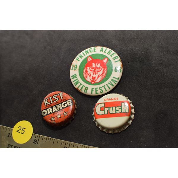 Orange Soda Bottle Caps, etc.