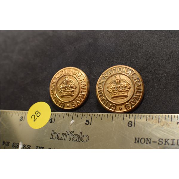 Antique Scully CNR Railway Kings Crown Buttons