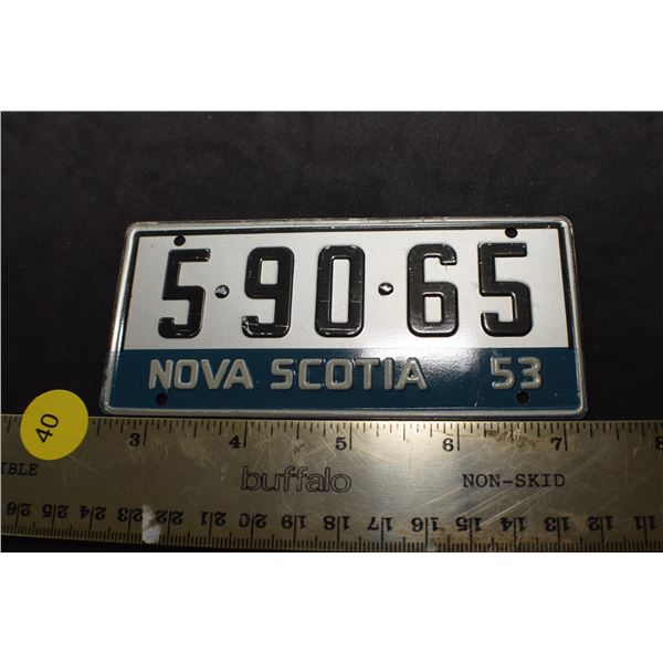 1953 Wheaties Cereal mini license plate Nova Scotia