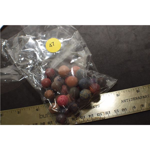 Antique Bag Clay marbles