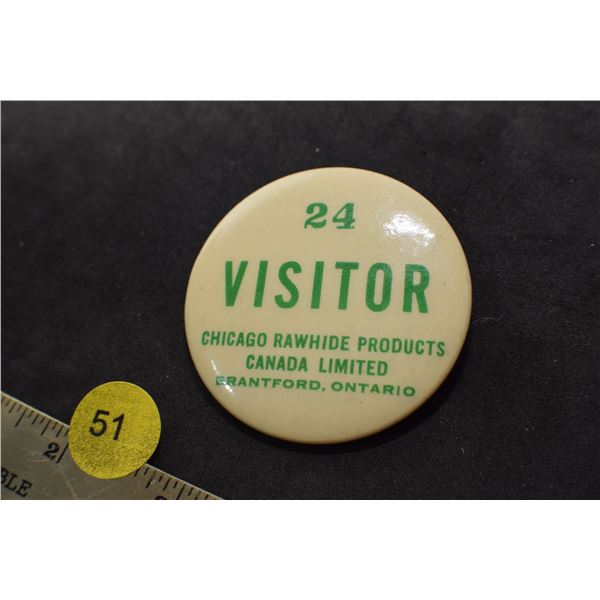 Chicago Rawhide Visitor pinback