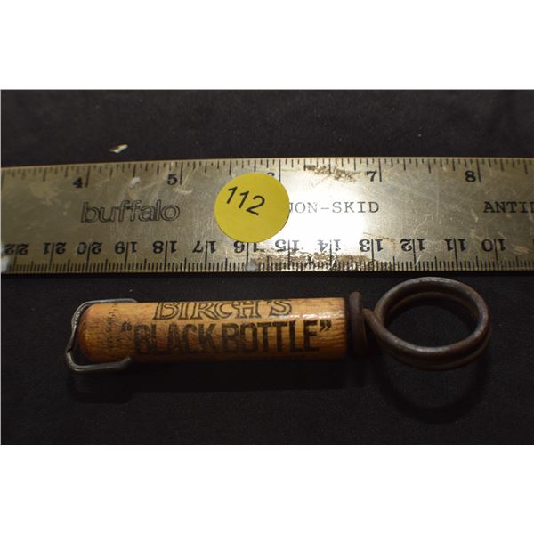 Birch Black bottle whiskey 1910 corkscrew - Winnipeg