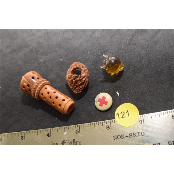 Misc. Antique lot - glass pig